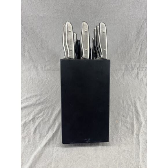 Knife Block With Knives, Poultry Shears, Fork, And Sharpener By Phillipe Richard - Picture 3 of 13